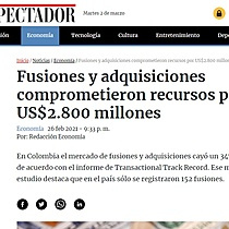 Fusiones y adquisiciones comprometieron recursos por US$2.800 millones